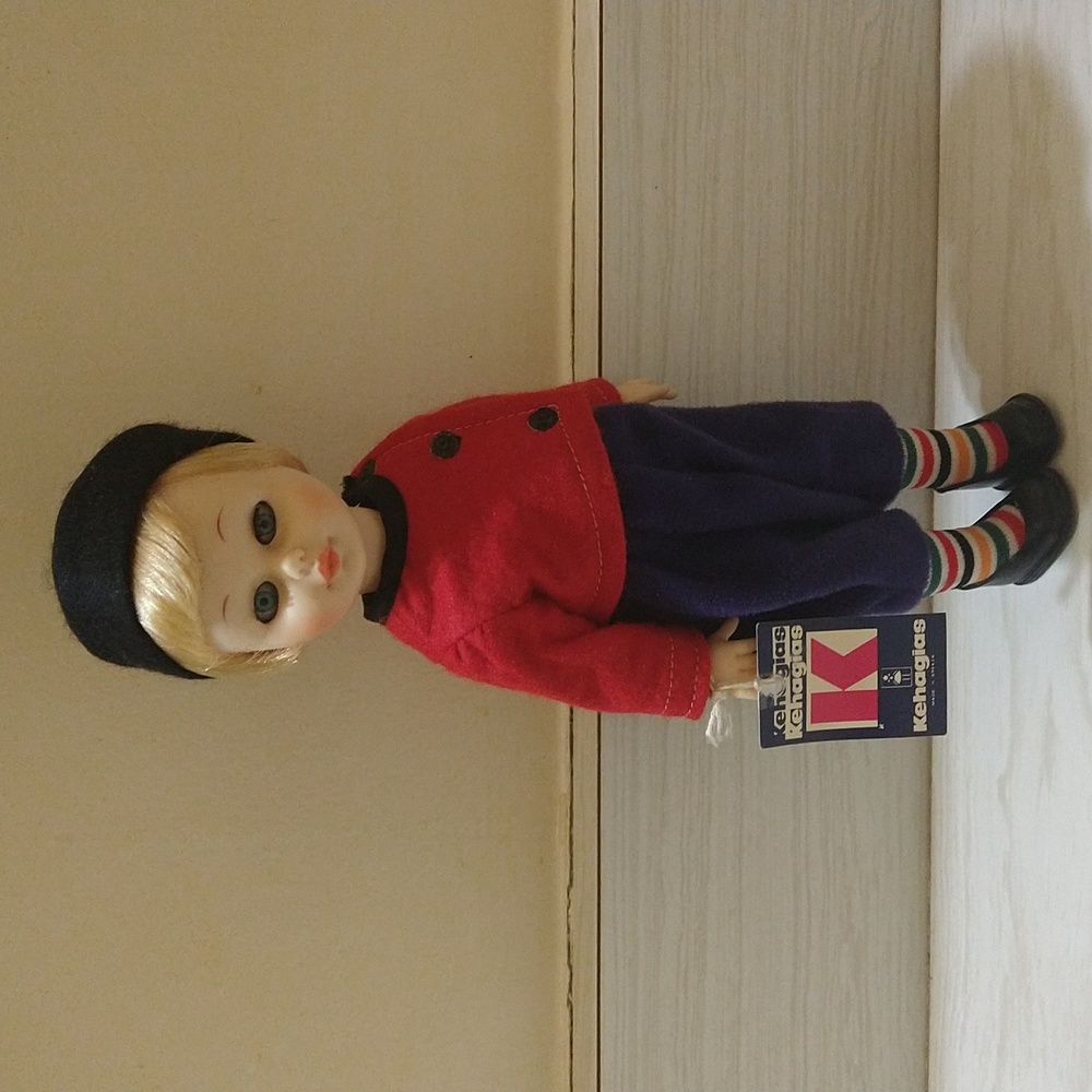 Kexayiac Boy Doll 9" Tall Made in Greece Tradition Dress Red Jacket Blue Shorts